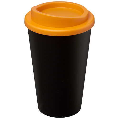Gobelet publicitaire isolant 350ml Americano® noir / Orange